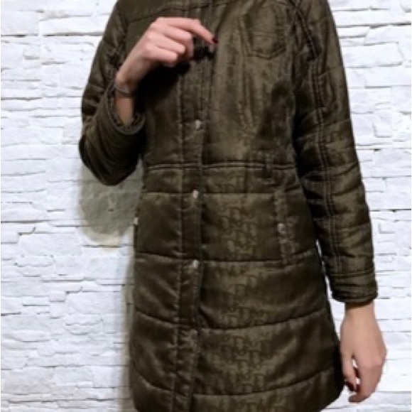 Vintage CHRISTIAN DIOR Monogram Trotter Puffer Coat Jacket Parka *RARE* - Picture 6 of 16